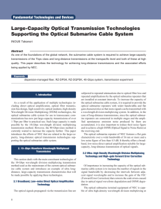 Large-Capacity Optical Transmission Technologies