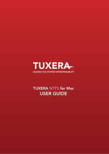 TUXERA NTFS for Mac USER GUIDE