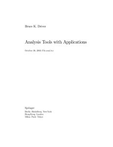 Analysis Tools with Applications
