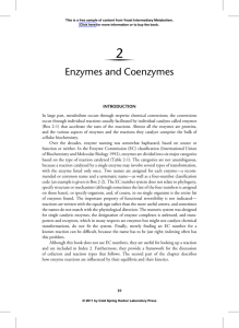 Enzymes and Coenzymes