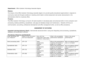 Department: Office Systems Technology Associate Degree Mission