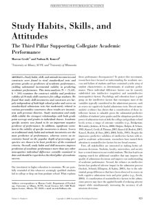 Study Habits, Skills, and Attitudes