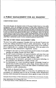 A PUBLIC MANAGEMENT FOR ALL SEASONS?