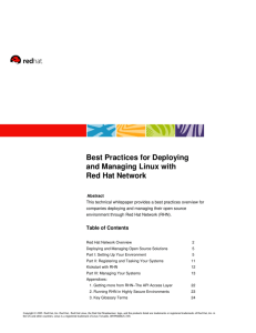Best Practices for Deploying and Managing Linux with Red Hat