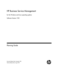 HP Business Service Management Planning Guide