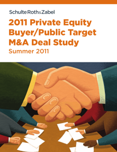 2011 Private Equity Buyer/Public Target M&A Deal Study