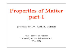 1st yr engineers - Properties of Matter