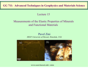 Pavel Zini Lecture 15 Measurements of the Elastic Properties of