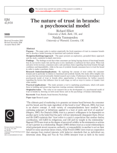 The nature of trust in brands: a psychosocial model