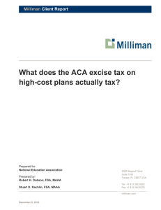 What does the ACA excise tax on high-cost plans actually tax?