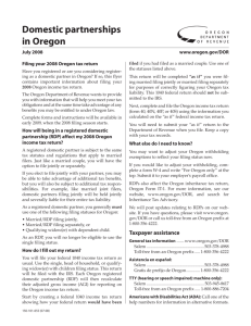 Domestic Partnerships in Oregon