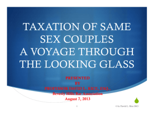 Taxation of Same Sex Couples - David Lee Rice, A Professional