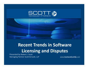Recent Trends in Software Licensing and Disputes