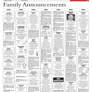 Family Announcements - Isle of Wight County Press