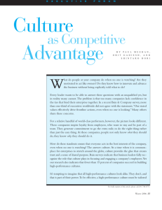 Culture as a competitive advantage