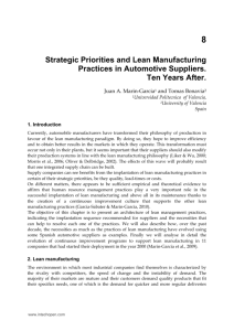 Strategic Priorities and Lean Manufacturing Practices in Automotive
