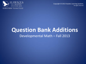 Question Bank Additions Developmental Math