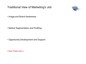 Traditional View of Marketing's Job