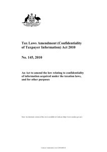 Tax Laws Amendment (Confidentiality of Taxpayer Information) Act