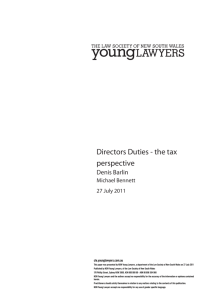 Directors Duties - the tax perspective