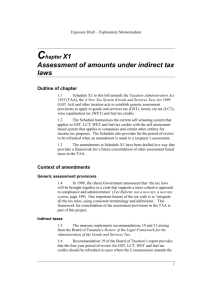 Assessment of Indirect Taxes - Australian Government, The Treasury