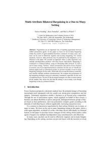Multi-Attribute Bilateral Bargaining in a One-to