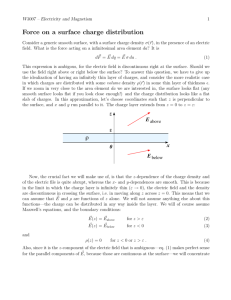 Force on a surface charge distribution