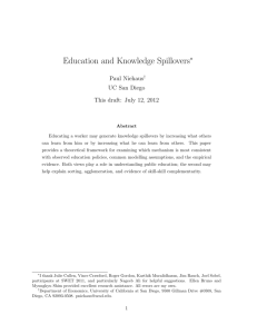 Education and Knowledge Spillovers