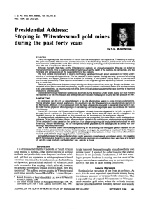 Presidential Address: Stoping in Witwatersrand gold mines