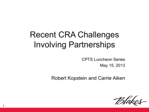 Recent CRA Challenges Involving Partnerships