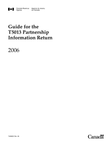 Guide for the T5013 Partnership Information Return