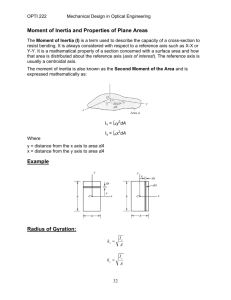 Moment of Inertia and Properties of Plane Areas Example Radius of