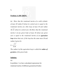 7. Problem 11.58P (HRW) (a) Show that the rotational inertia of a