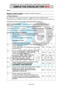 simple tax checklist for 2013