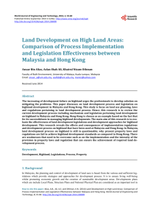 Land Development on High Land Areas: Comparison of