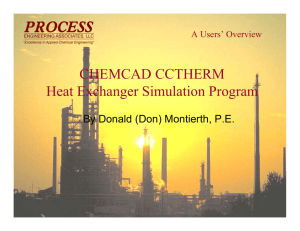 ChemCad CCTherm Heat Exchanger Simulation Program
