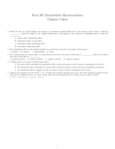 Econ 301 Intermediate Microeconomics Chapter 5 Quiz