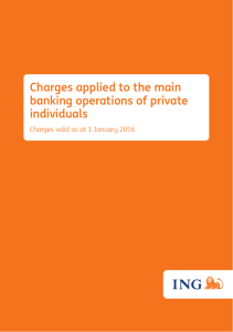 Charges applied to the main banking operations of