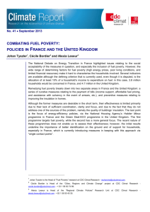 combating fuel poverty: policies in france and the united kingdom