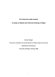 The informal credit market: A study of default and informal lending in