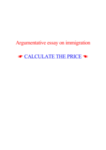 Argumentative essay on immigration