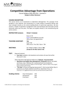 Competitive Advantage from Operations