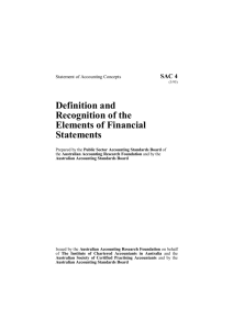 SAC 4: Definition and Recognition of the Elements of Financial