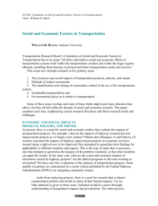 Social and Economic Factors in Transportation