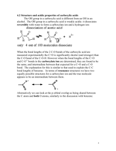 4.2 Structure and acidic properties of carboxylic acids The OH group
