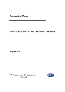Auditor scepticism: Raising the bar