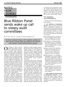 Blue Ribbon Panel Sends Wake Up Call to Sleepy Audit Committees