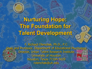 Nurturing Hope: The Foundation for Talent Development