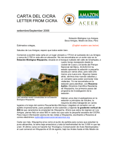 carta del cicra - Amazon Conservation Association