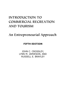 INTRODUCTION TO COMMERCIAL RECREATION AND TOURISM